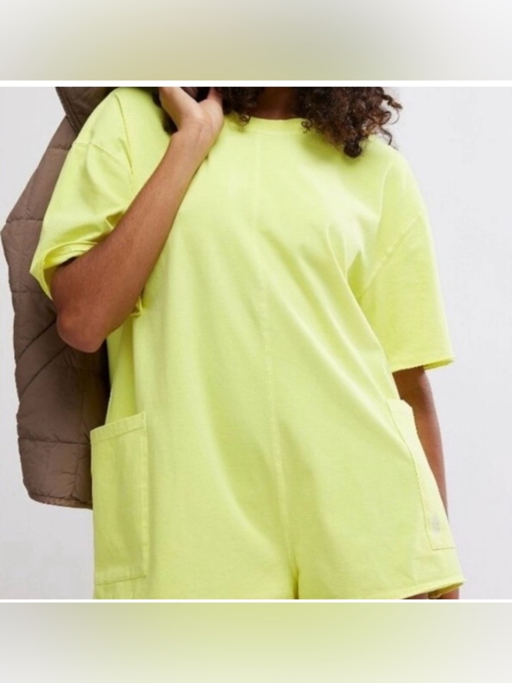 Free People FP Movement Sour Citrus Hot Shot Coddy Romper. Small. NWOT